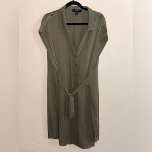 Forever21 Olive Green Utility Dress with Front/Back Tie